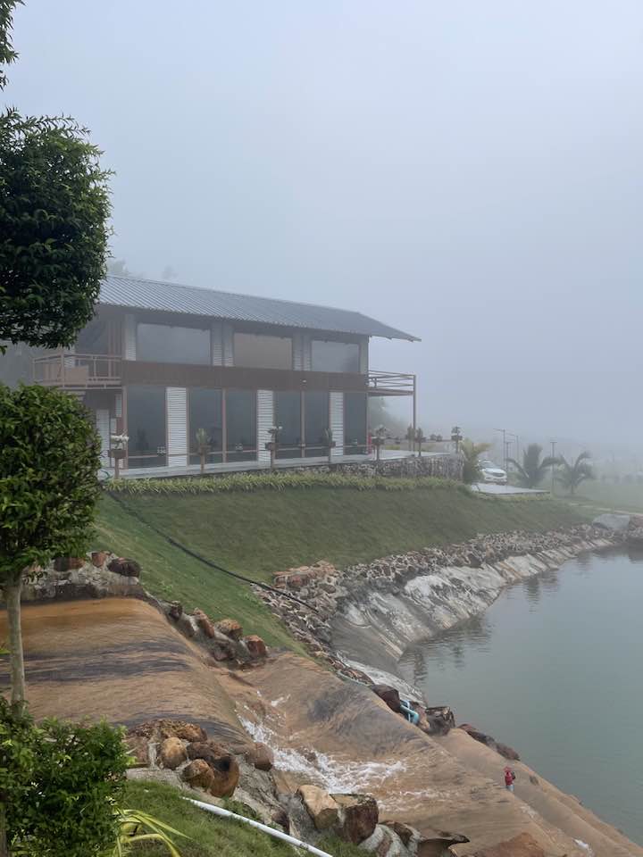 Misty lake view at The Mount Picnel Resort